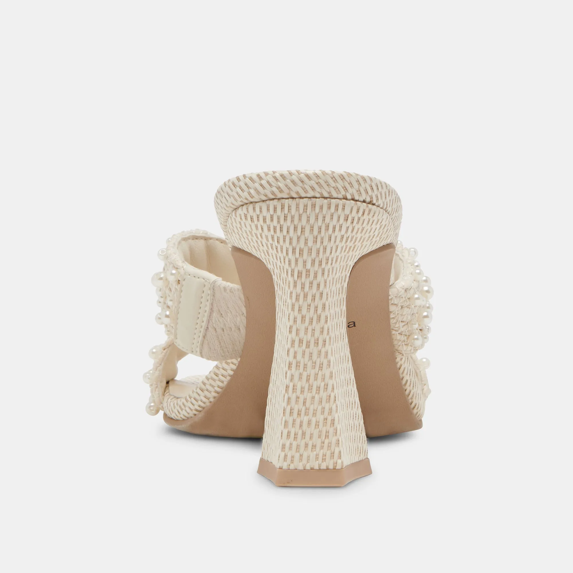 NITRO PEARL HEELS VANILLA RAFFIA