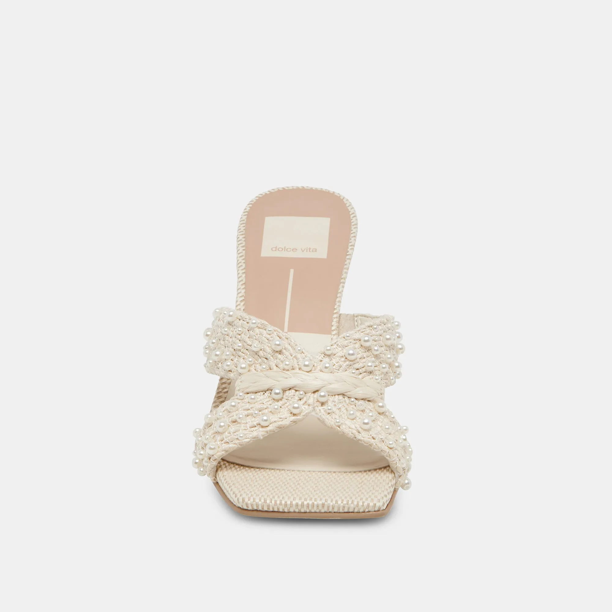 NITRO PEARL HEELS VANILLA RAFFIA