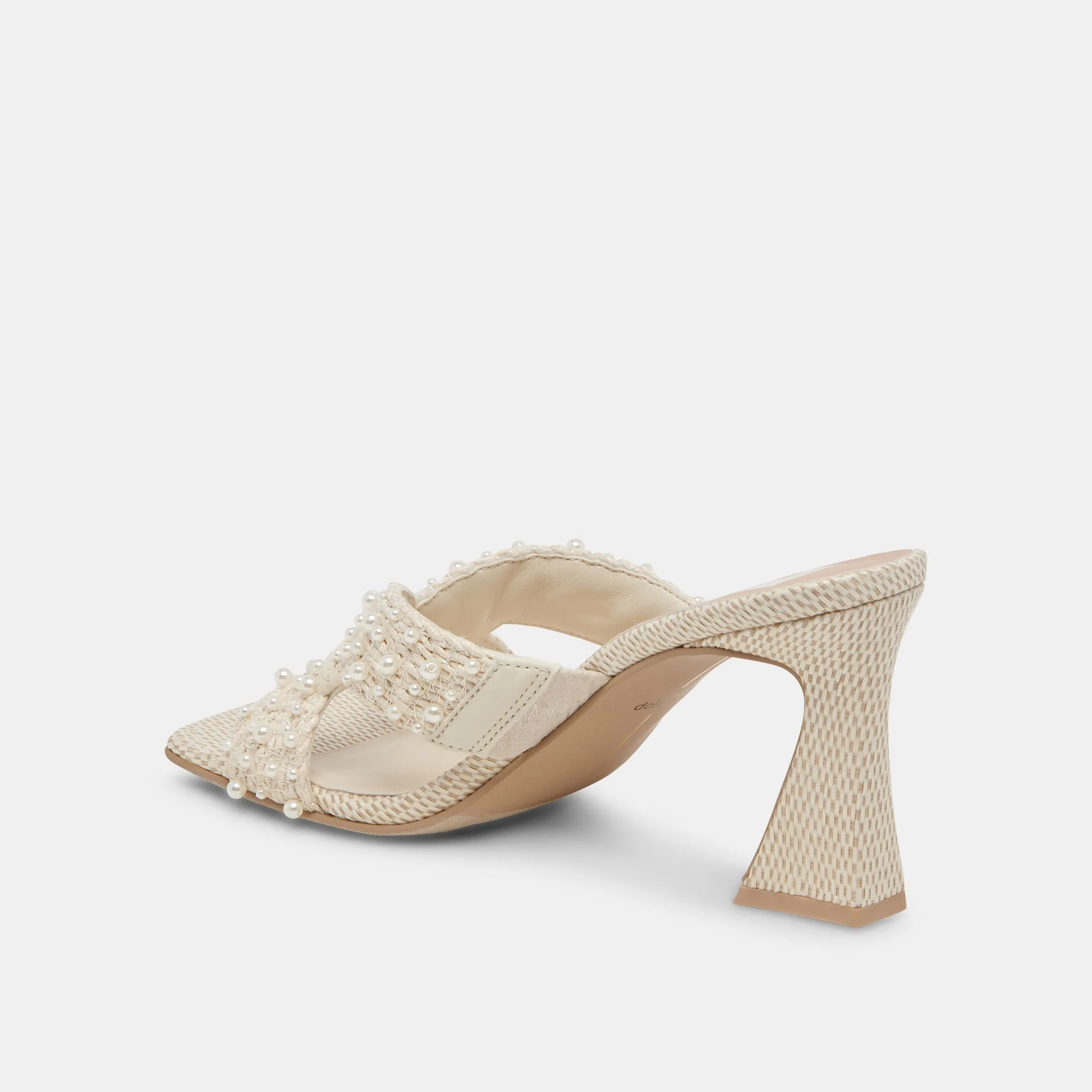 NITRO PEARL HEELS VANILLA RAFFIA