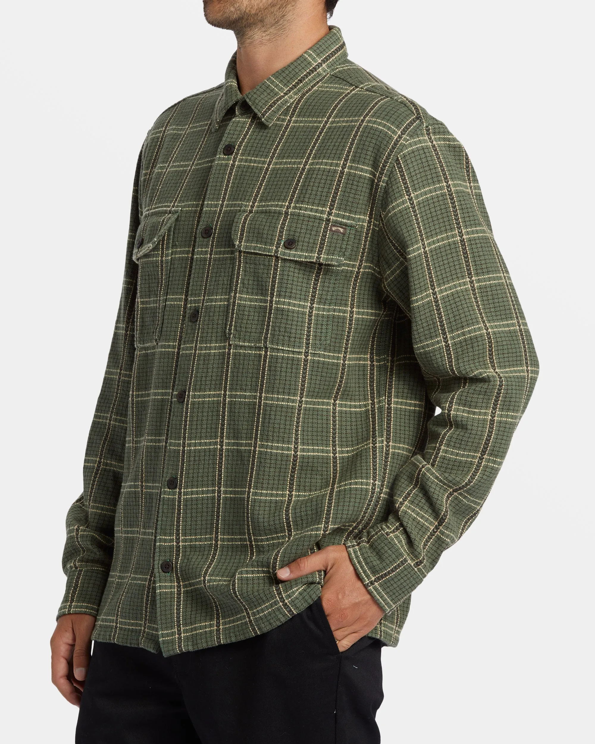 Offshore Jacquard Flannel Long Sleeve Shirt - Fern