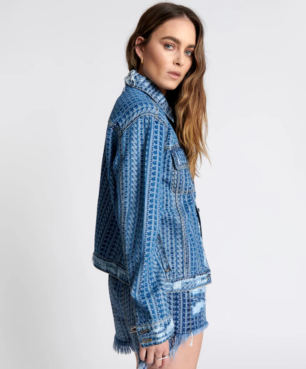 On Repeat Denim Trucker Jacket - Dark Blue