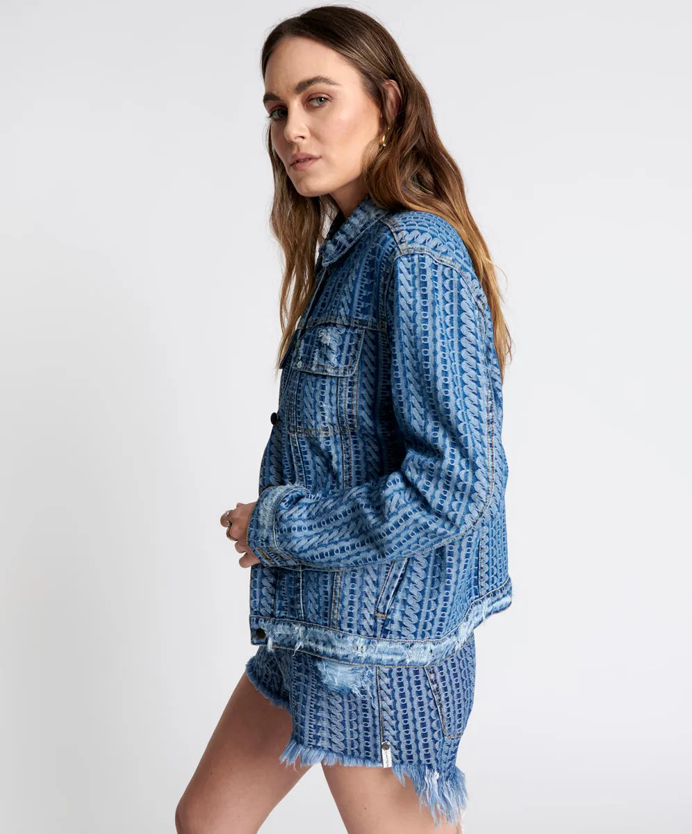 On Repeat Denim Trucker Jacket - Dark Blue