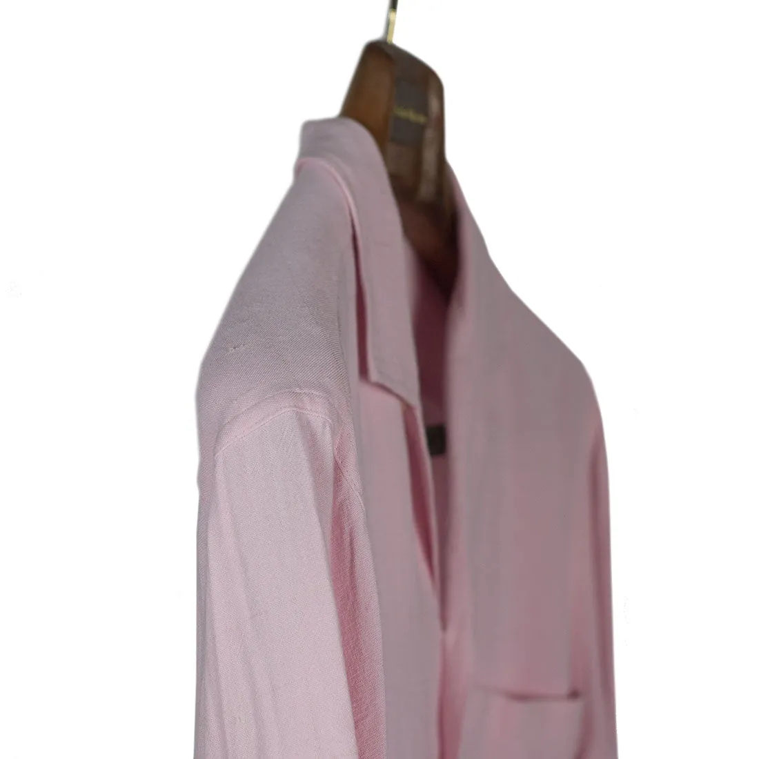 Open collar shirt in pale pink gauzy rayon