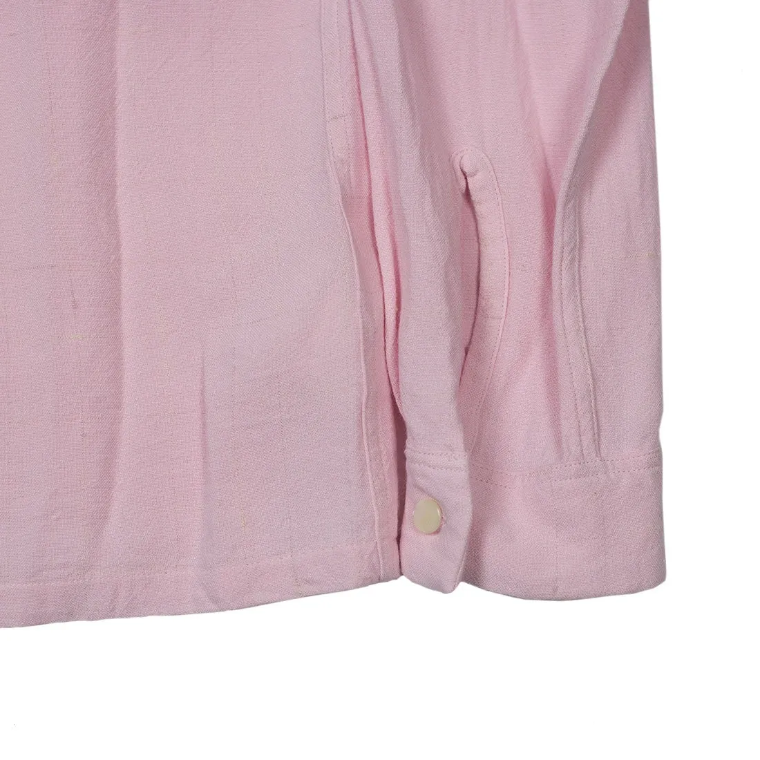 Open collar shirt in pale pink gauzy rayon