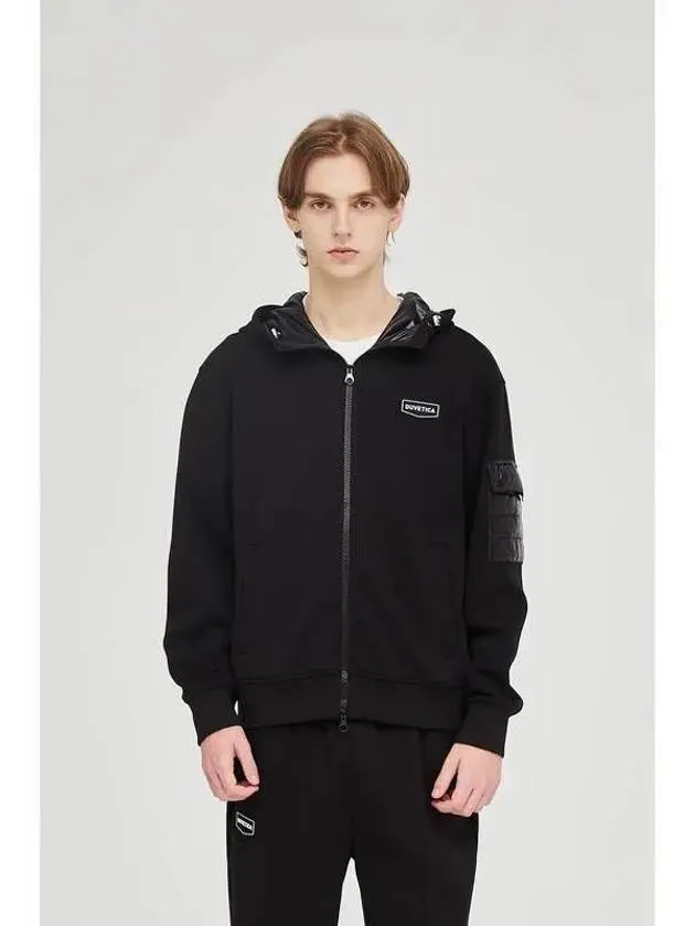 Oretto Black Men s Hooded Zip Up