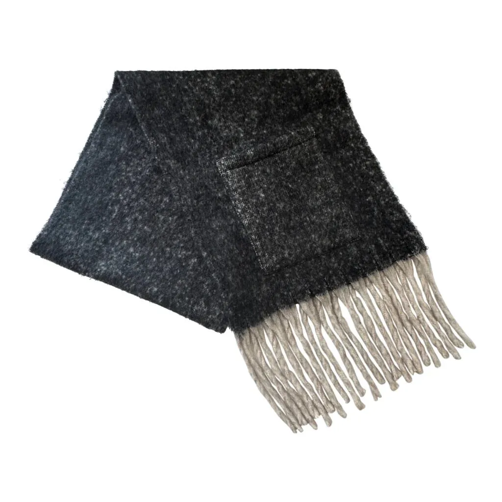 Oversized Fringe Scarf with Pocket