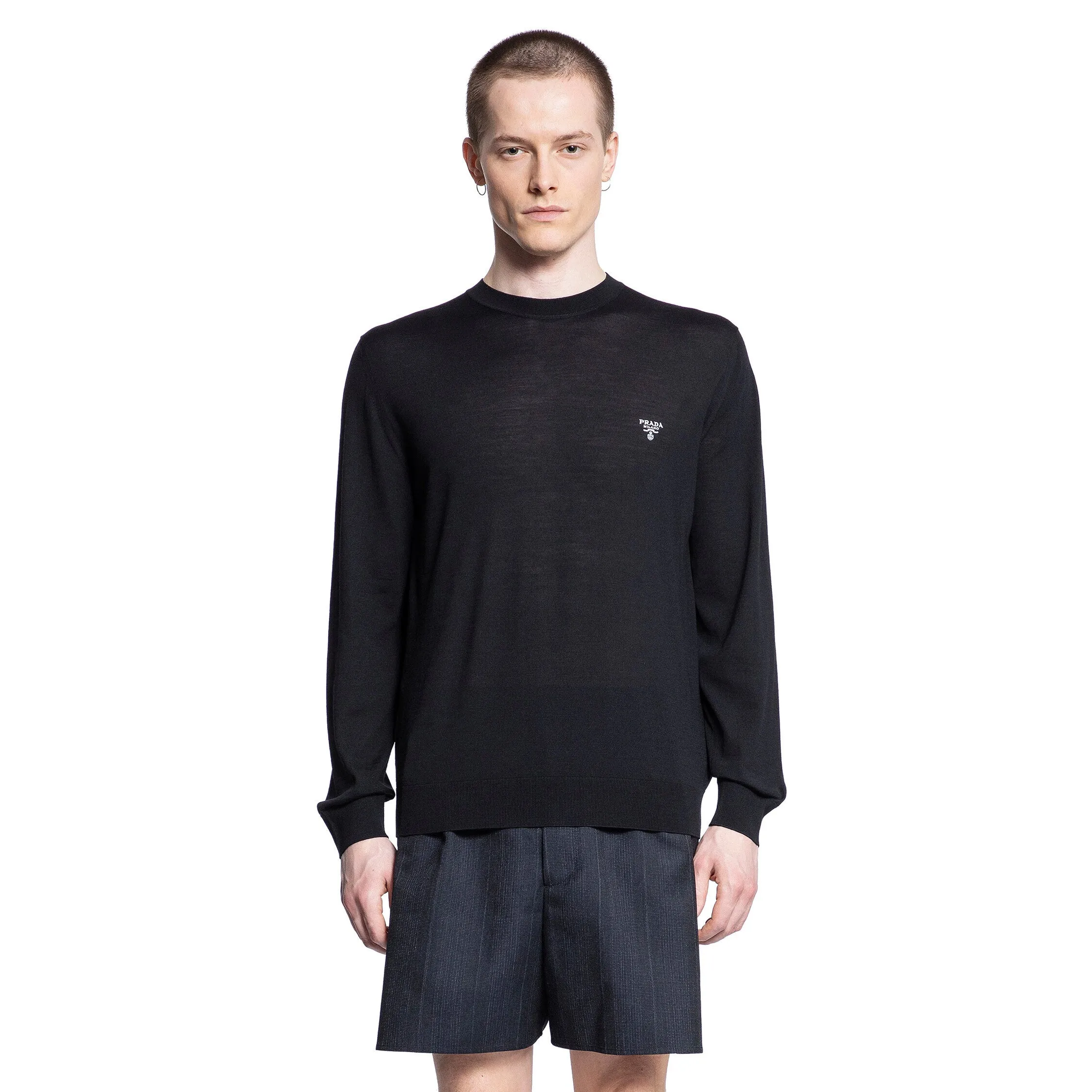 PRADA MAN BLACK KNITWEAR