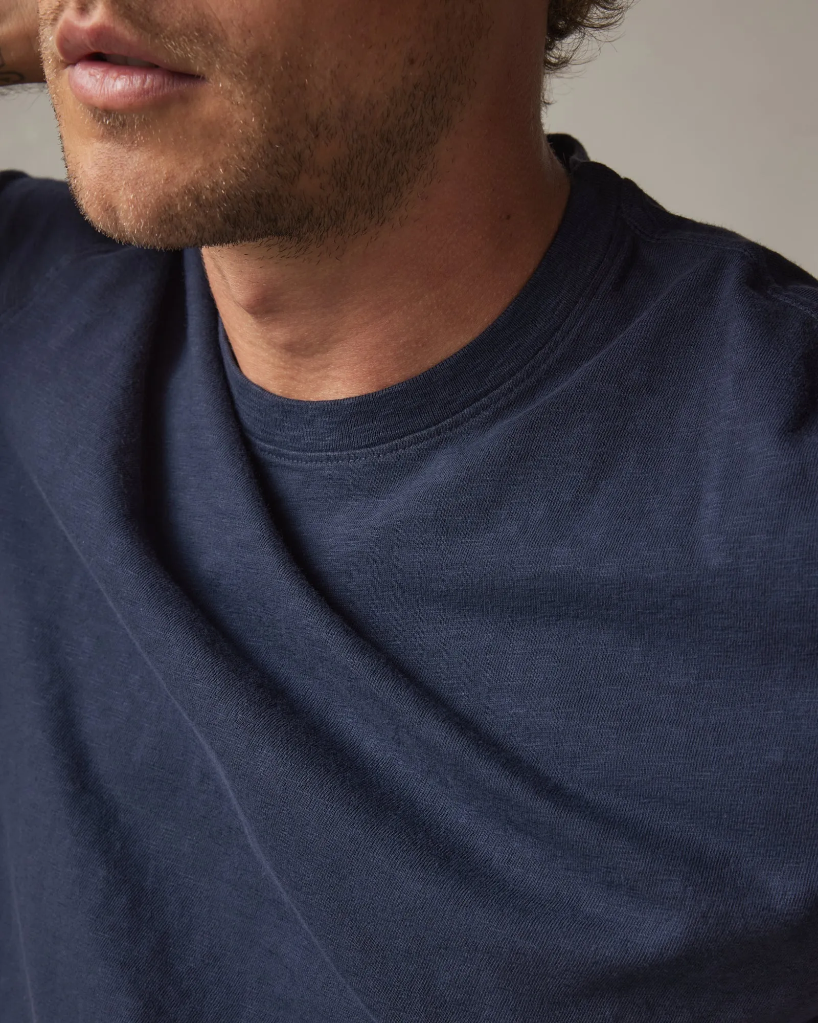 Premium Slub Crew Tee - Navy