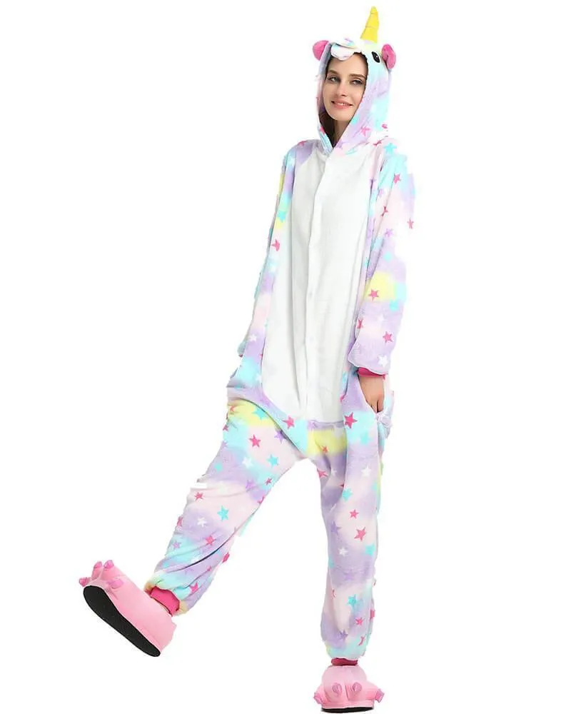 Rainbow Star Unicorn Adult Onesie