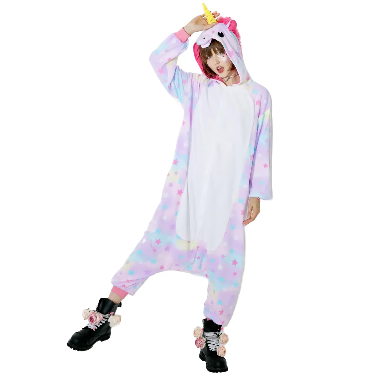 Rainbow Star Unicorn Adult Onesie