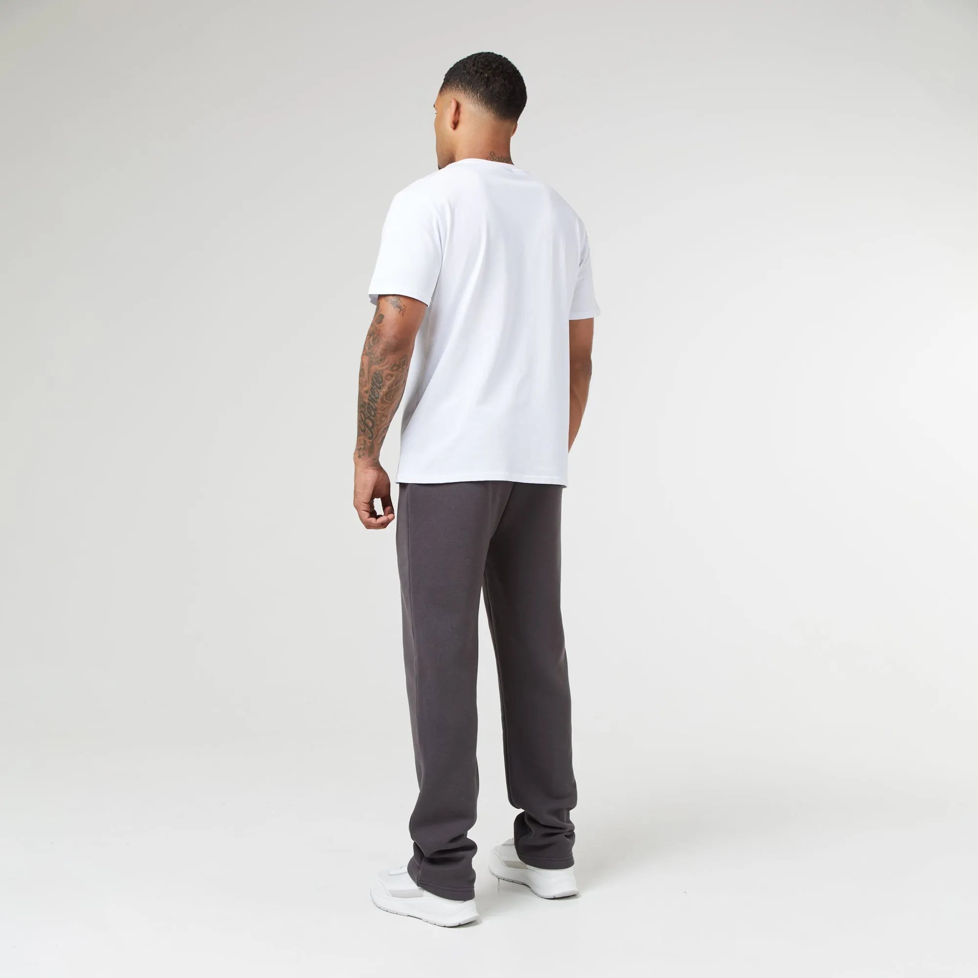 Relaxed Fit Open Hem Jogger | Dark Grey