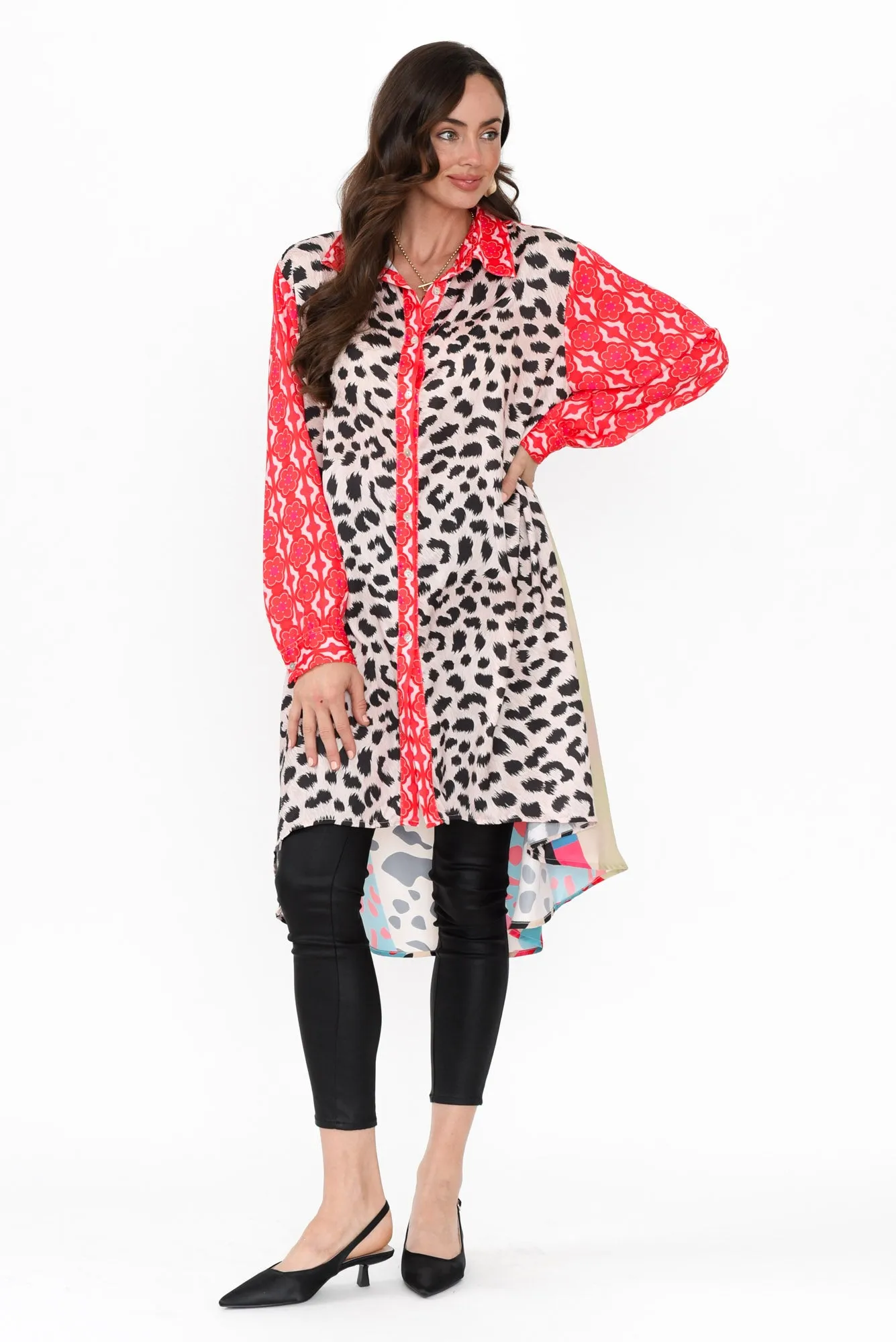 Samantha Pink Leopard Tunic