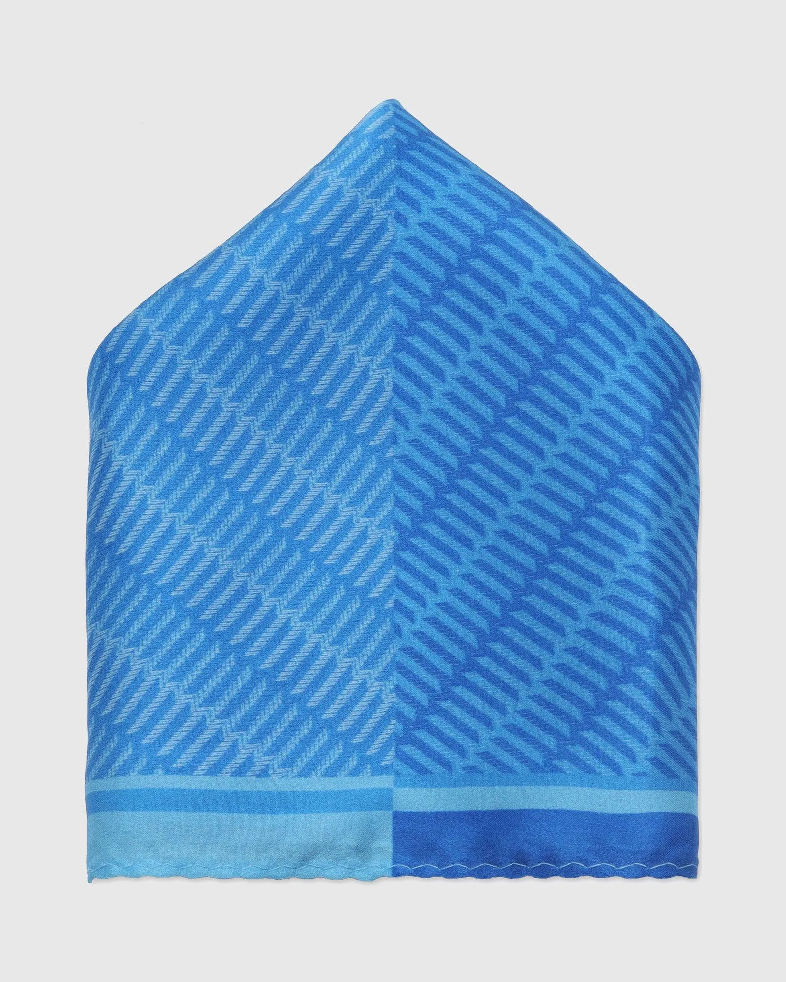 Silk Blue Printed Pocket Square - Toyota