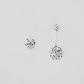 Silver Stellar Dahlia Earrings