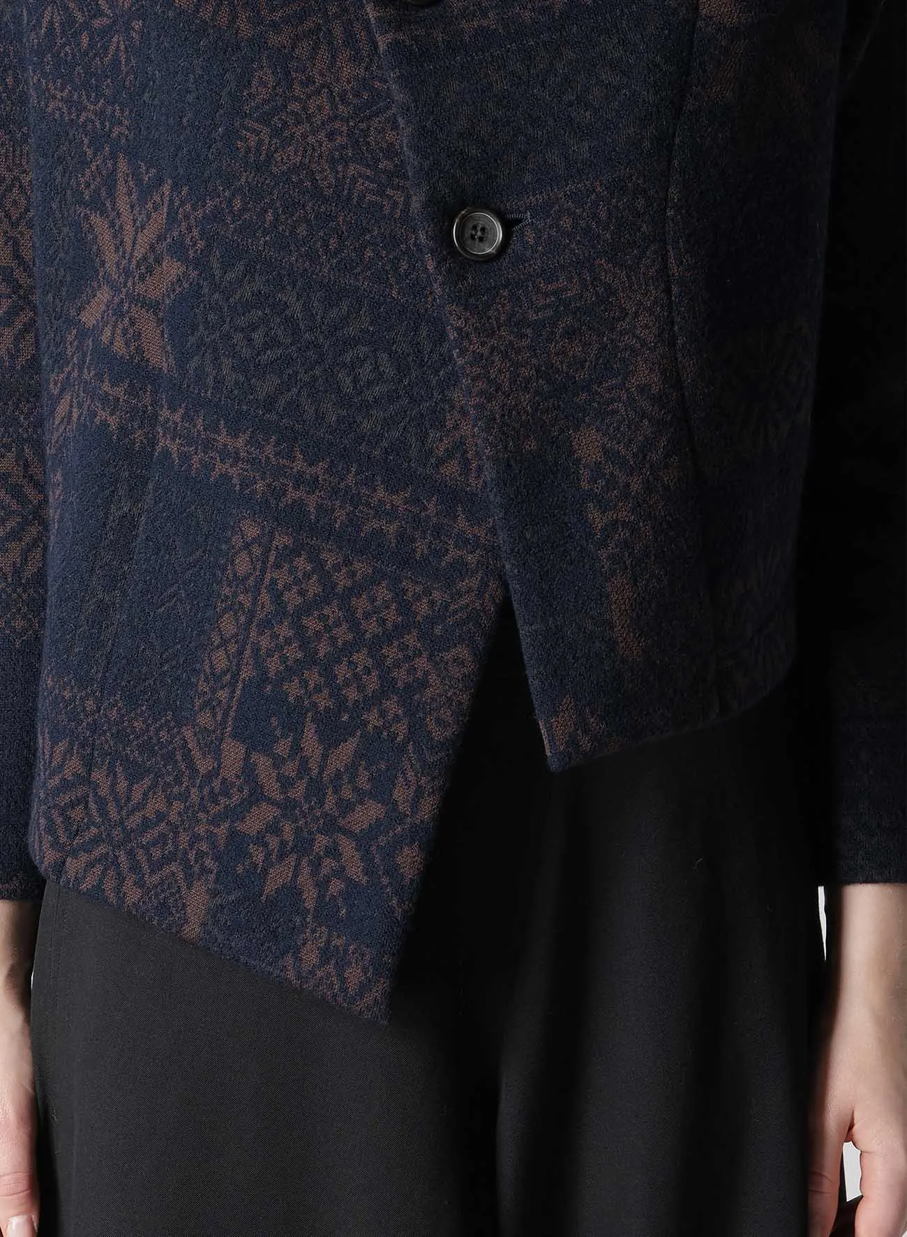 SNOW PATCHWORK W JACQUARD ASYMMETRIC JACKET