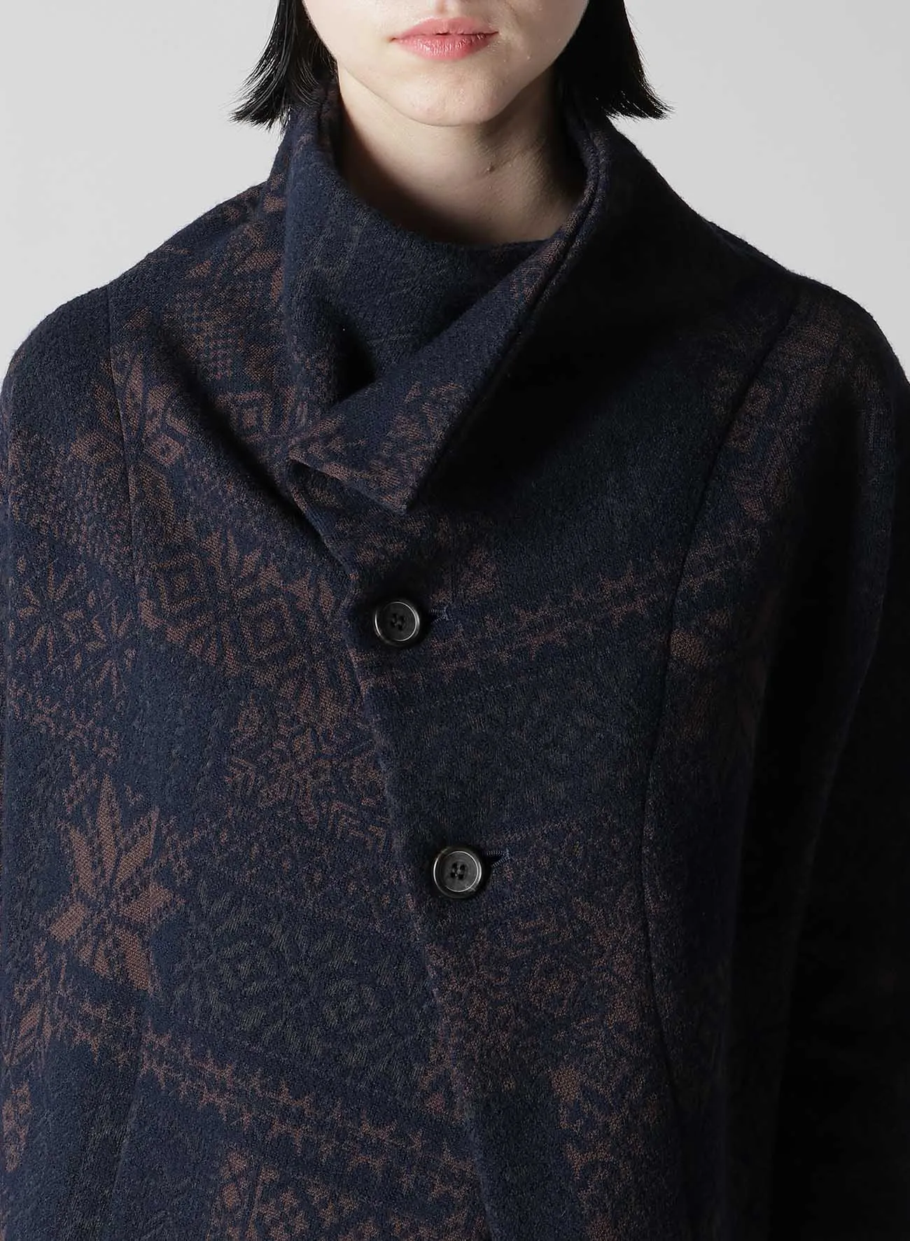 SNOW PATCHWORK W JACQUARD ASYMMETRIC JACKET