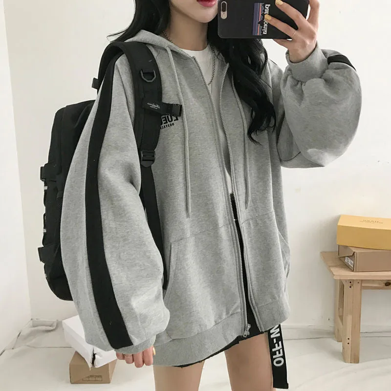 Solid Color Hooded Sweatshirt