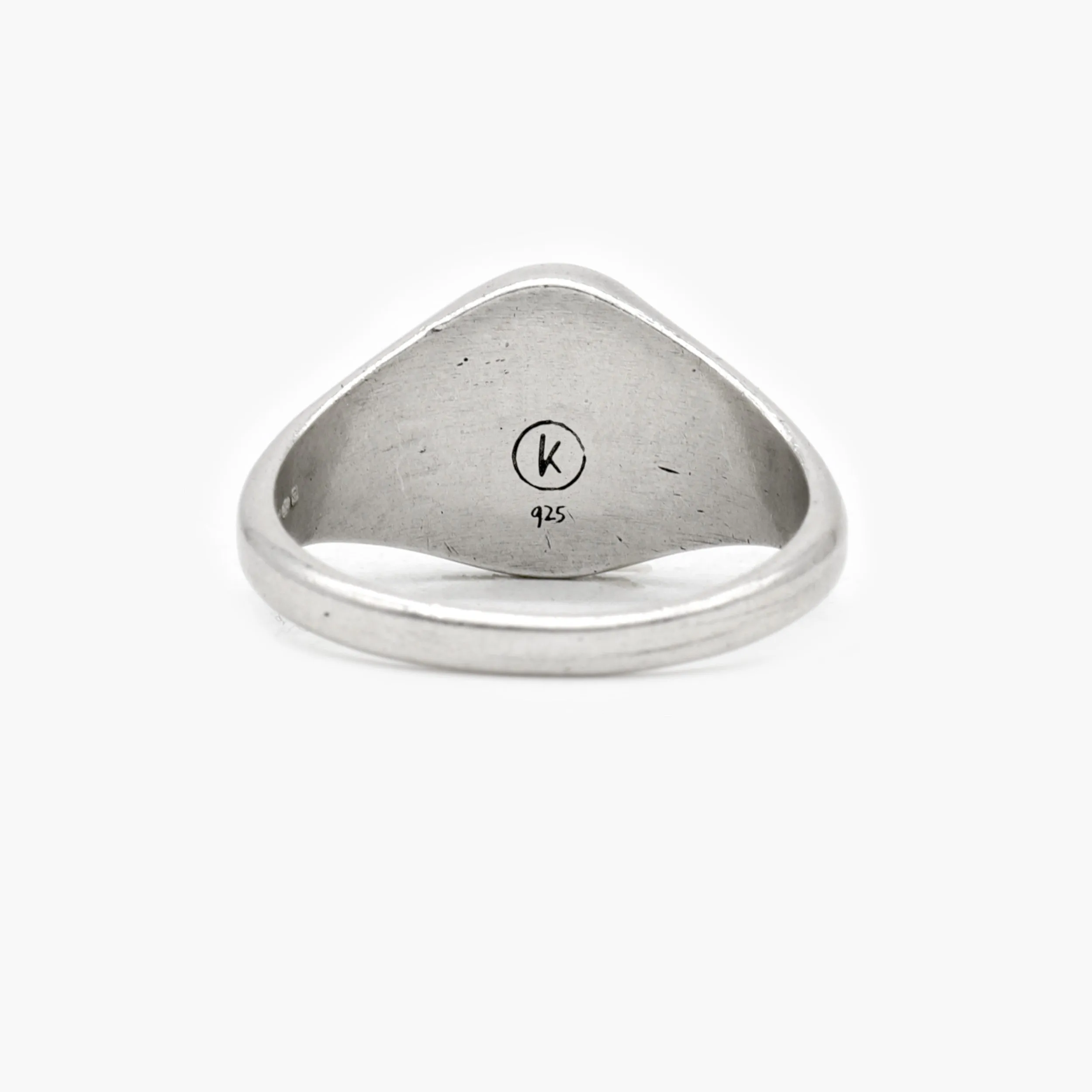 Sterling Silver Floral Oval Signet Ring With Aged Finish