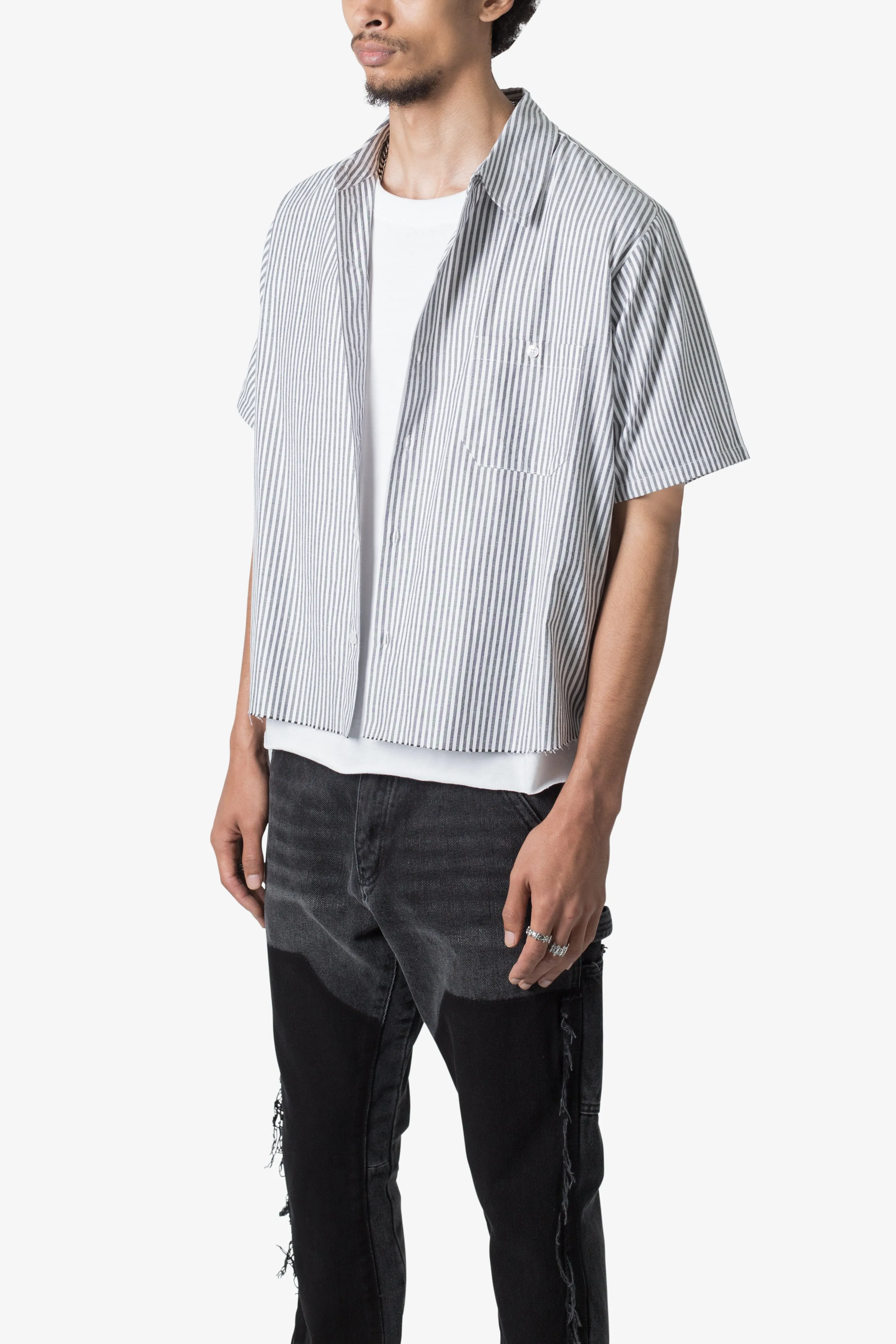 Striped S/S Shirt - Grey/White