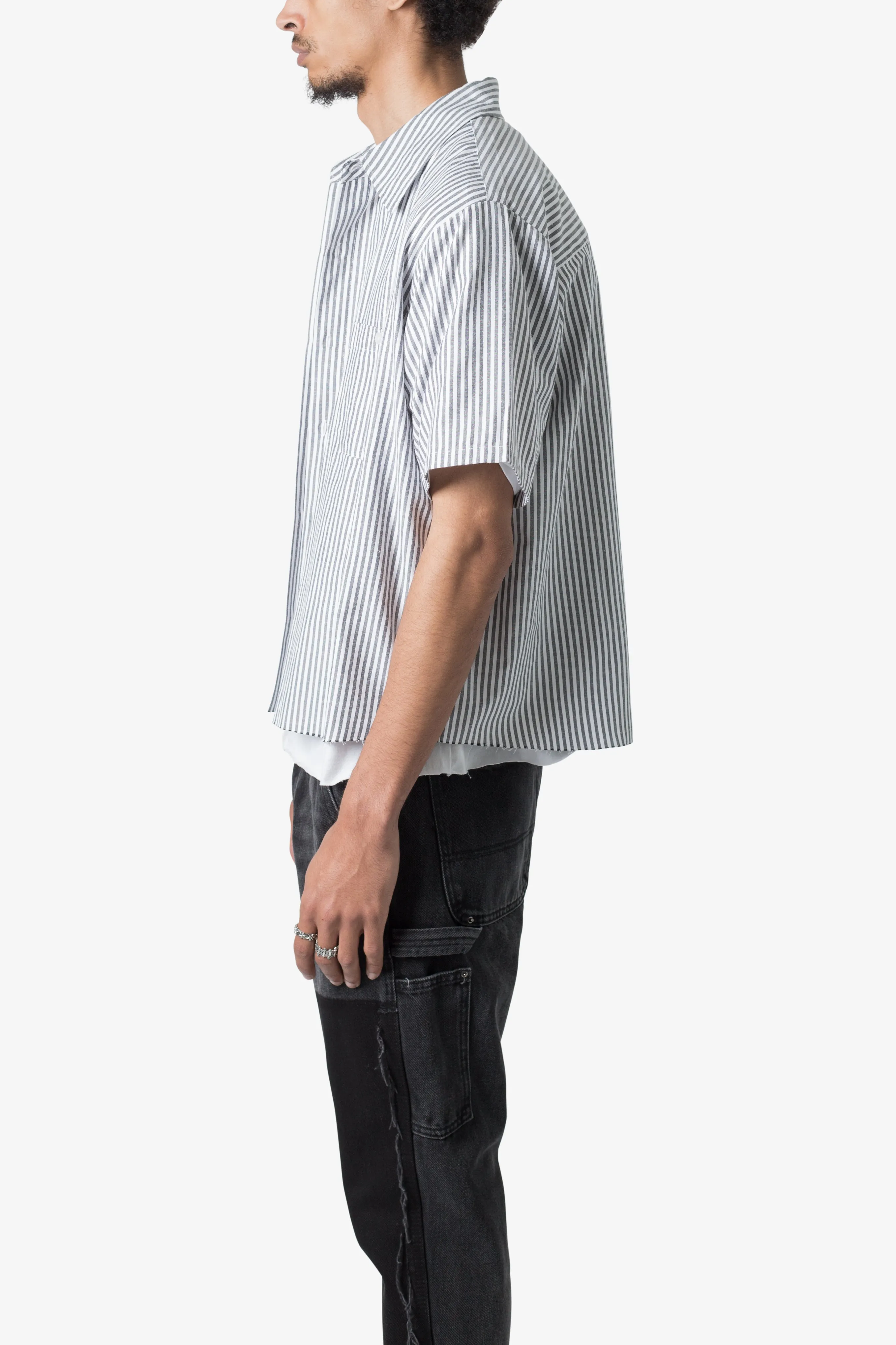 Striped S/S Shirt - Grey/White