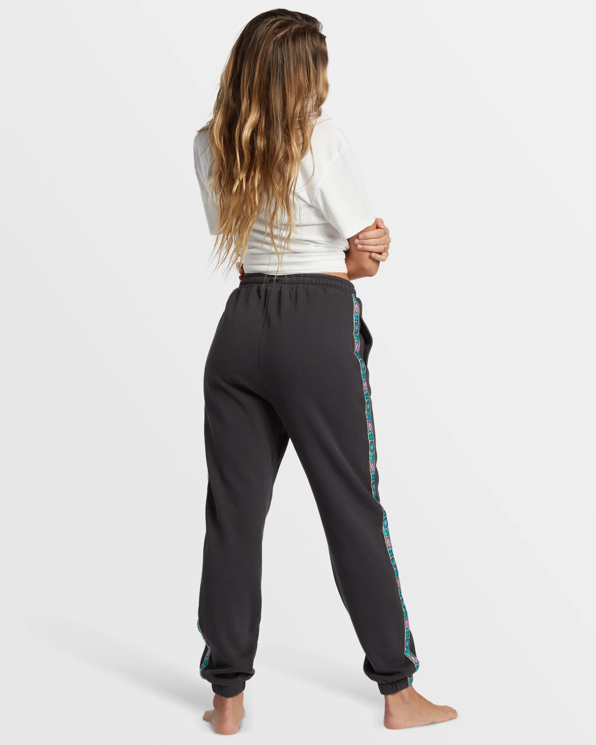 Swipe Right Elastic Waist Joggers - Black Sands