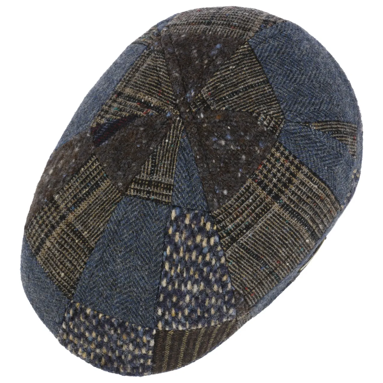 Texas Wool Mix Patchwork Flat Cap by Stetson