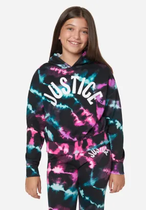 Tie-Dye Rib Hem Hoodie