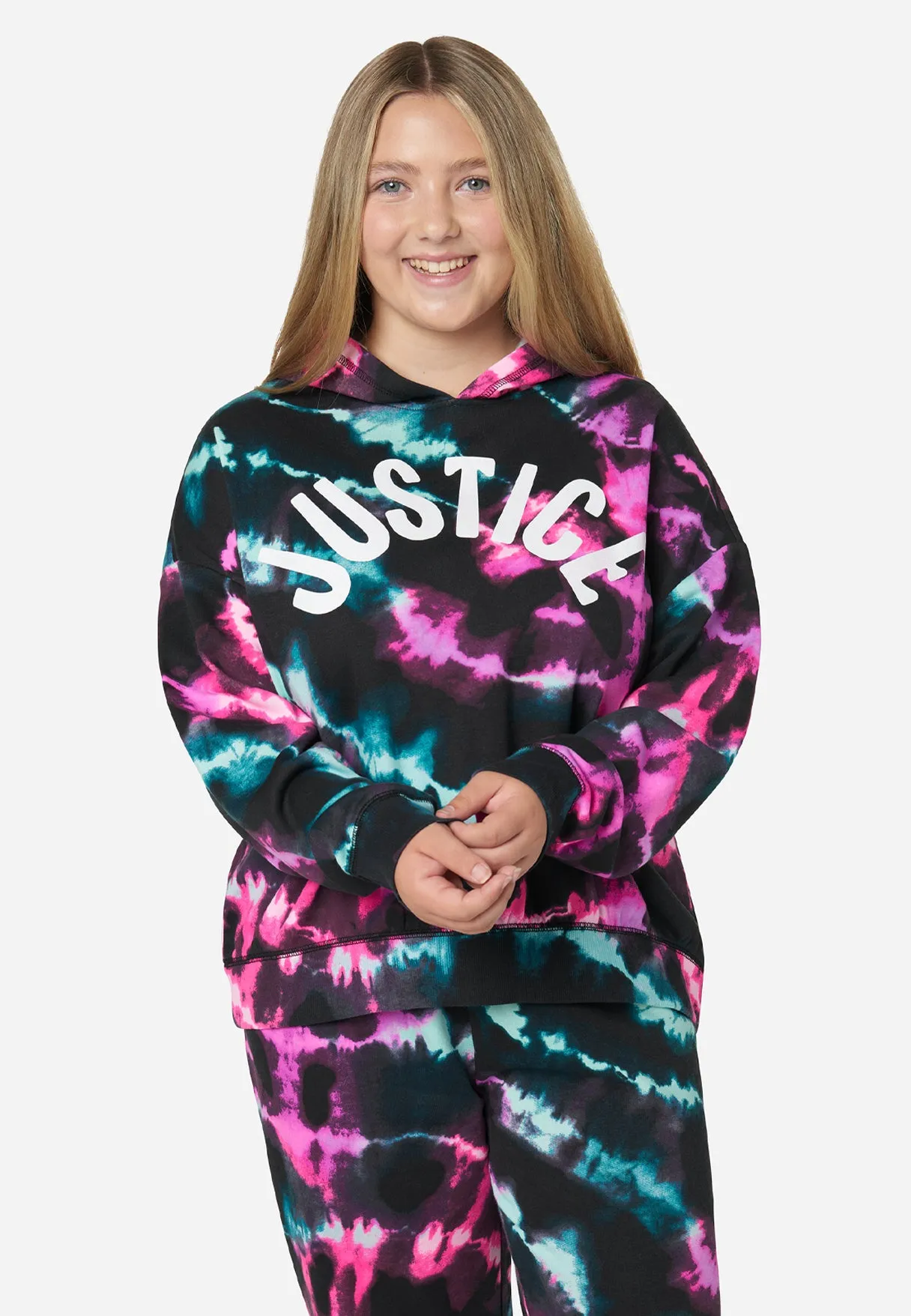 Tie-Dye Rib Hem Hoodie