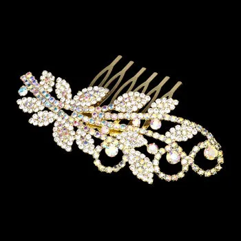 Trendy Rhinestone Sprout Hair Comb