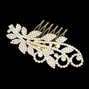 Trendy Rhinestone Sprout Hair Comb