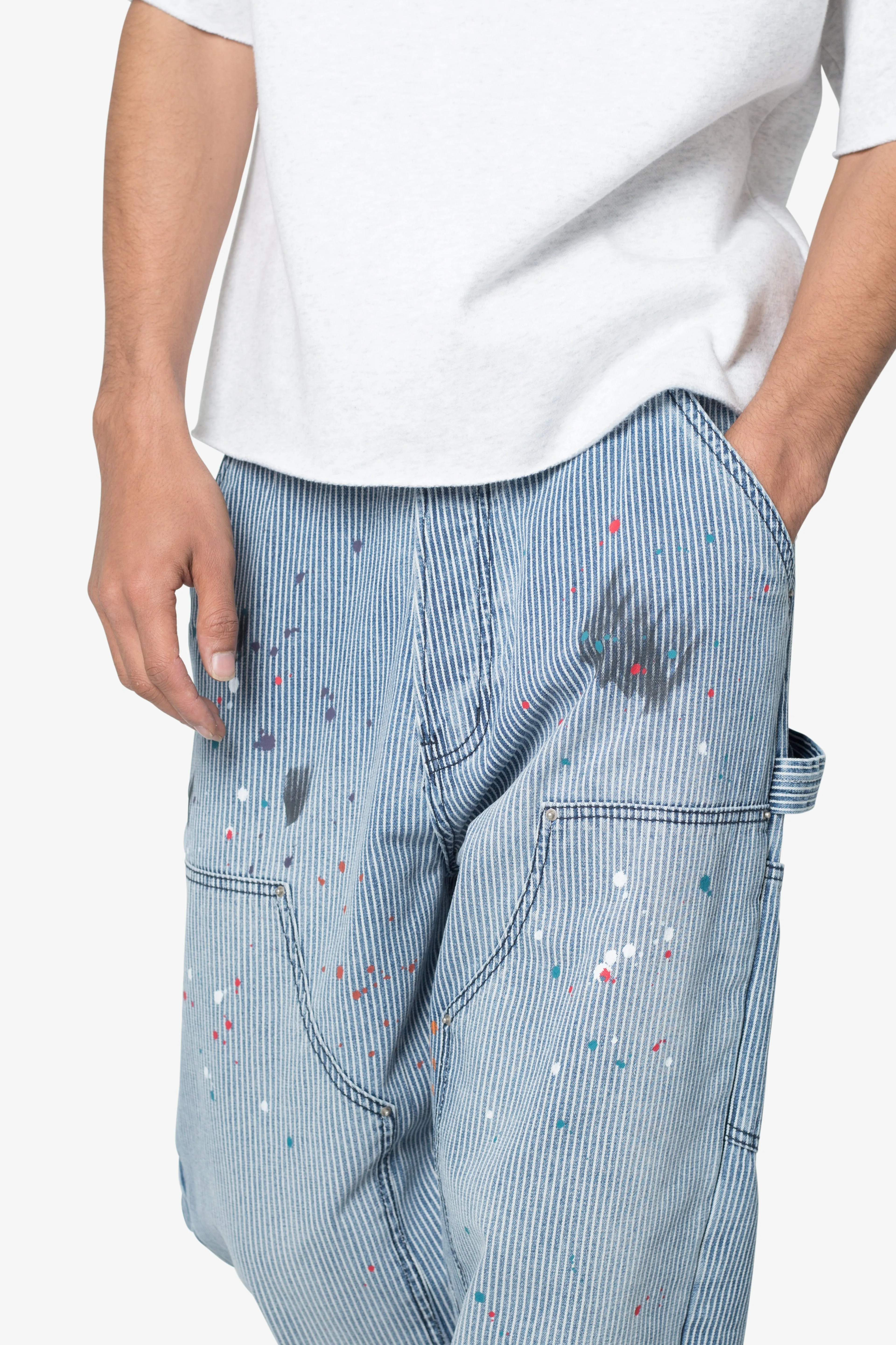 Ultra Baggy Jacquard Carpenter Pants - Grey