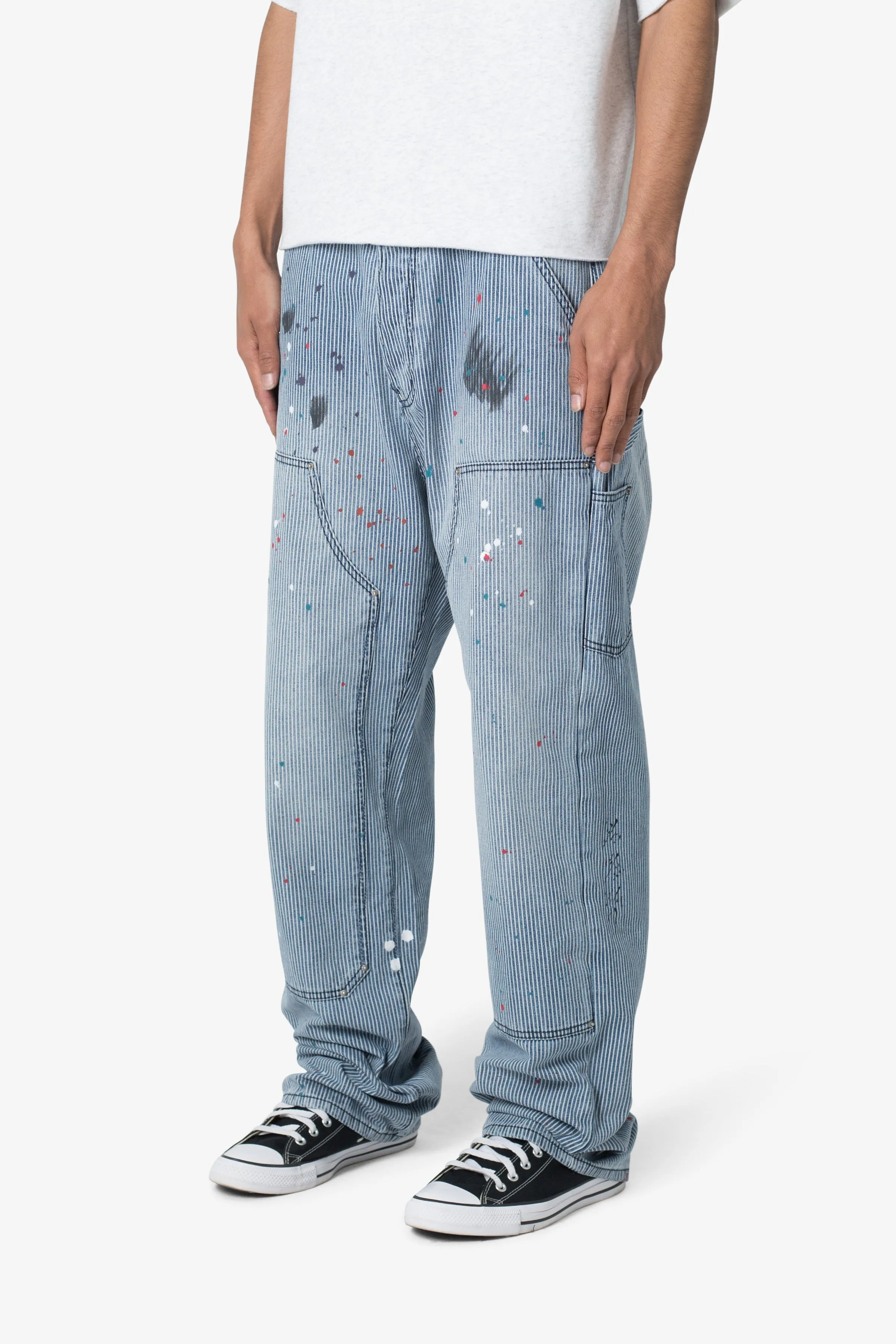 Ultra Baggy Jacquard Carpenter Pants - Grey