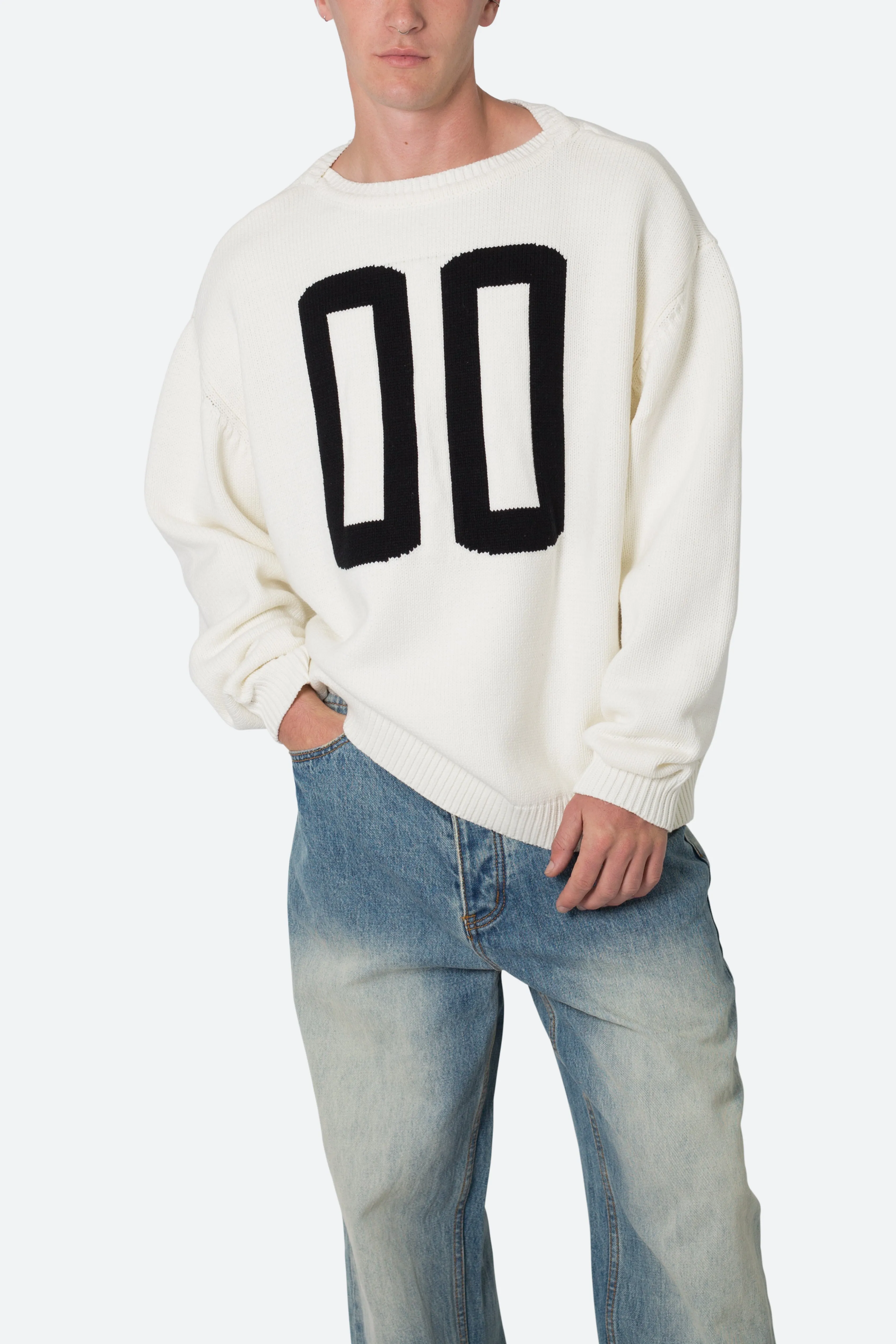 Varsity Knit Sweater - Off White