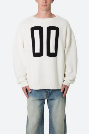 Varsity Knit Sweater - Off White