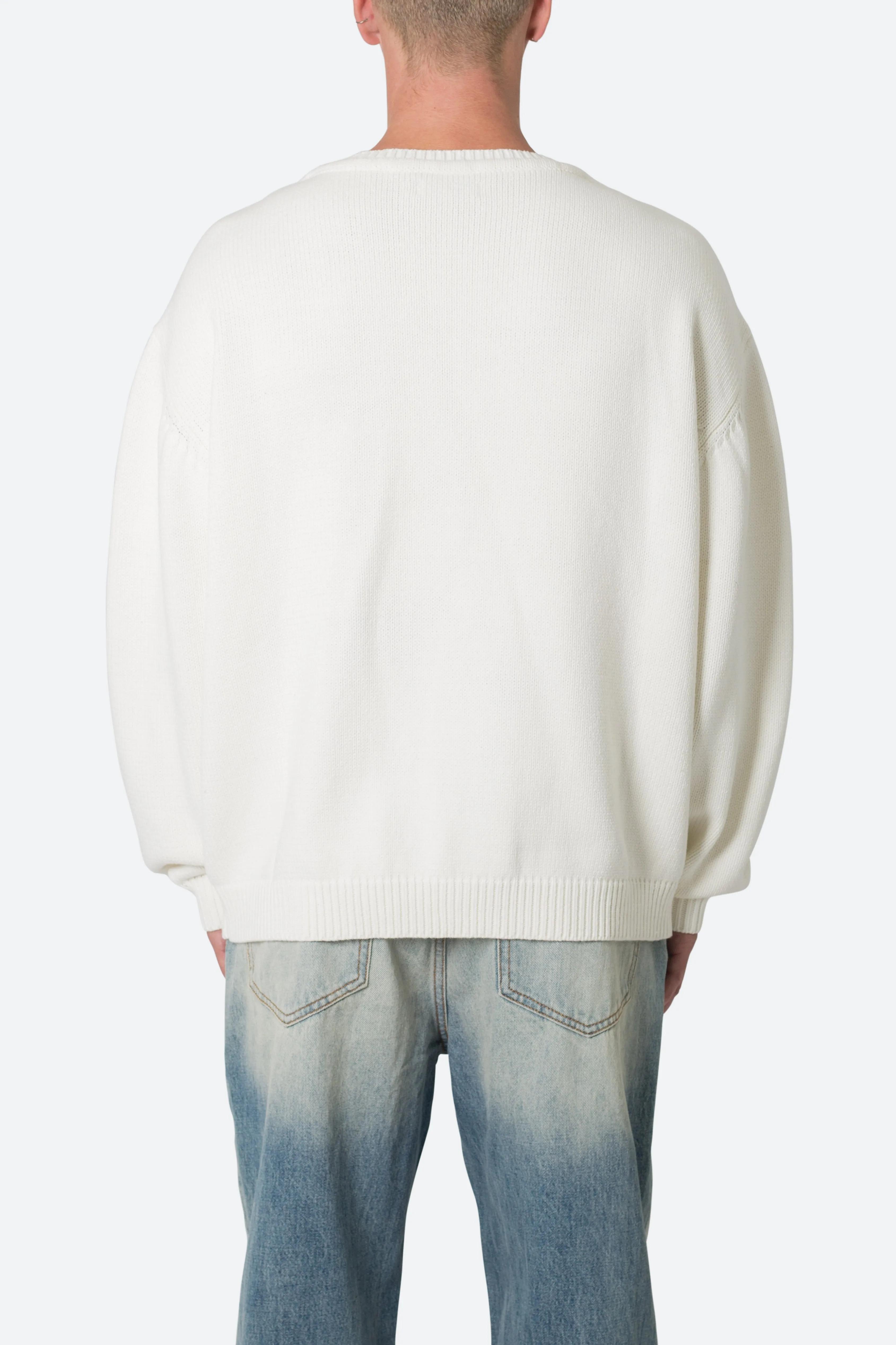 Varsity Knit Sweater - Off White