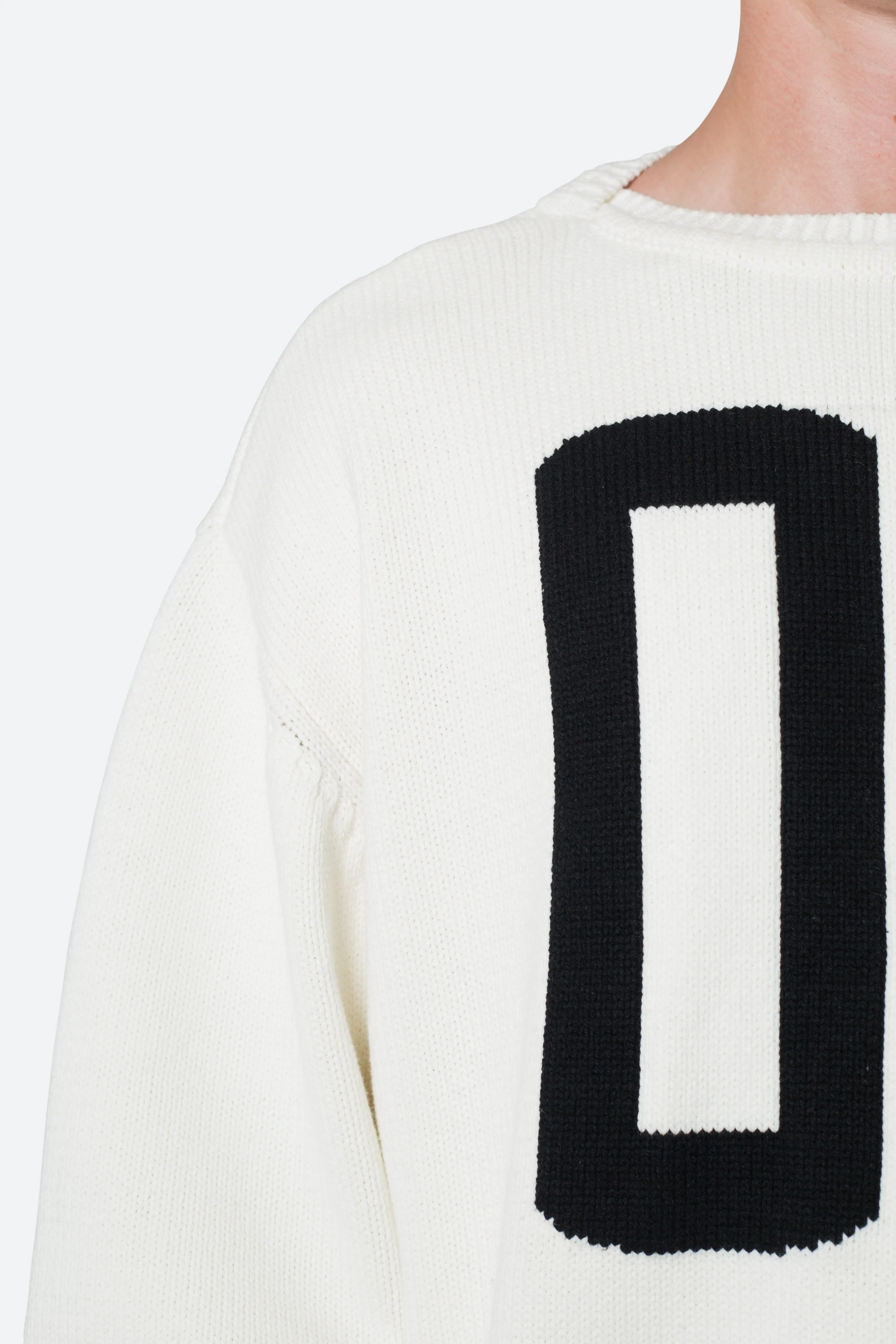 Varsity Knit Sweater - Off White