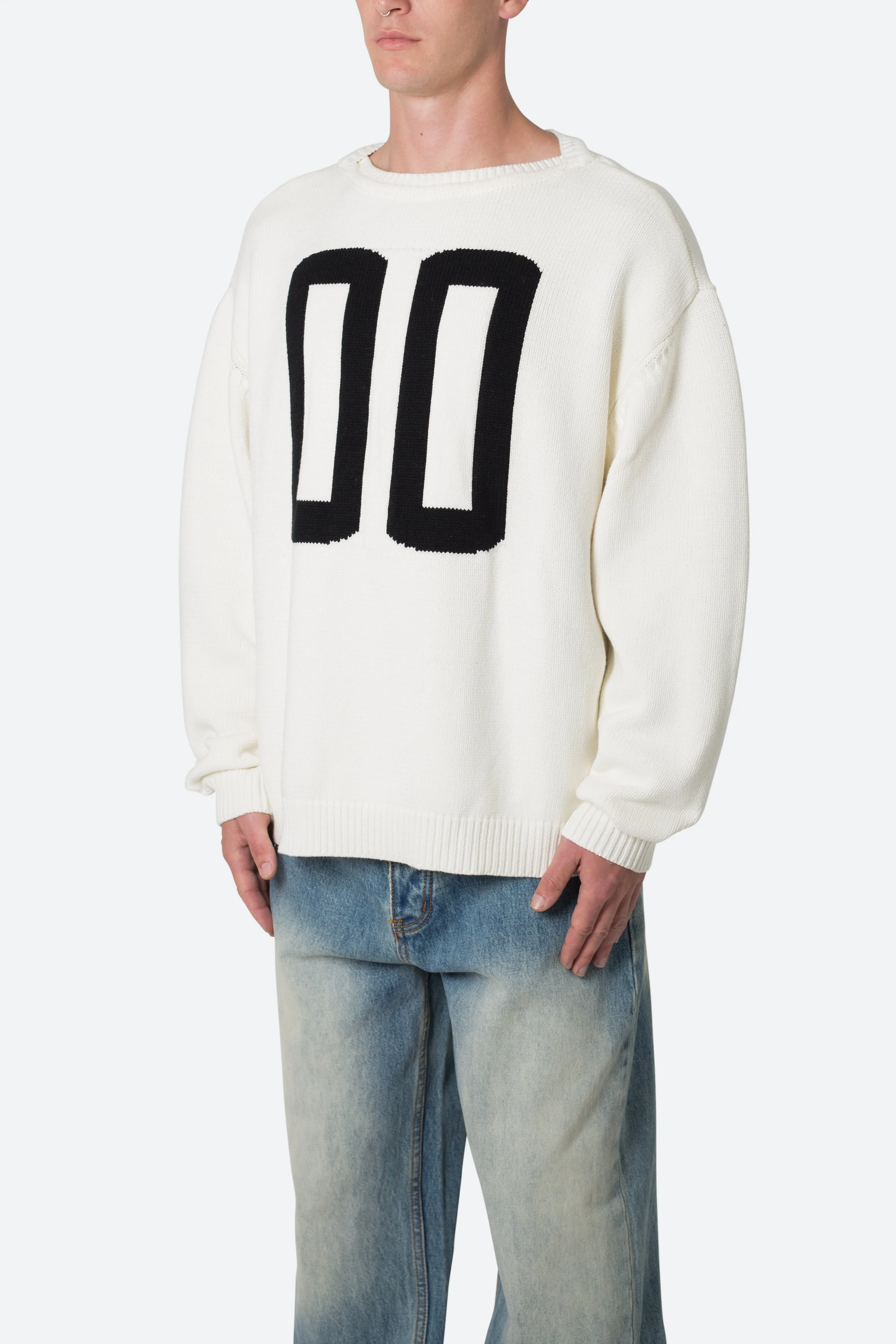 Varsity Knit Sweater - Off White