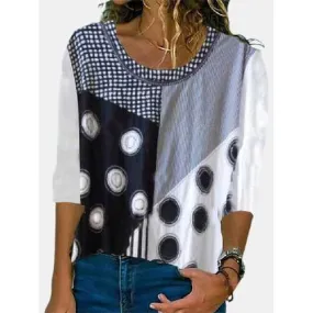 Vintage Printed Patchwork T-shirt