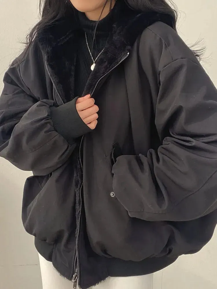 Warm Reversible Parka With Pockets