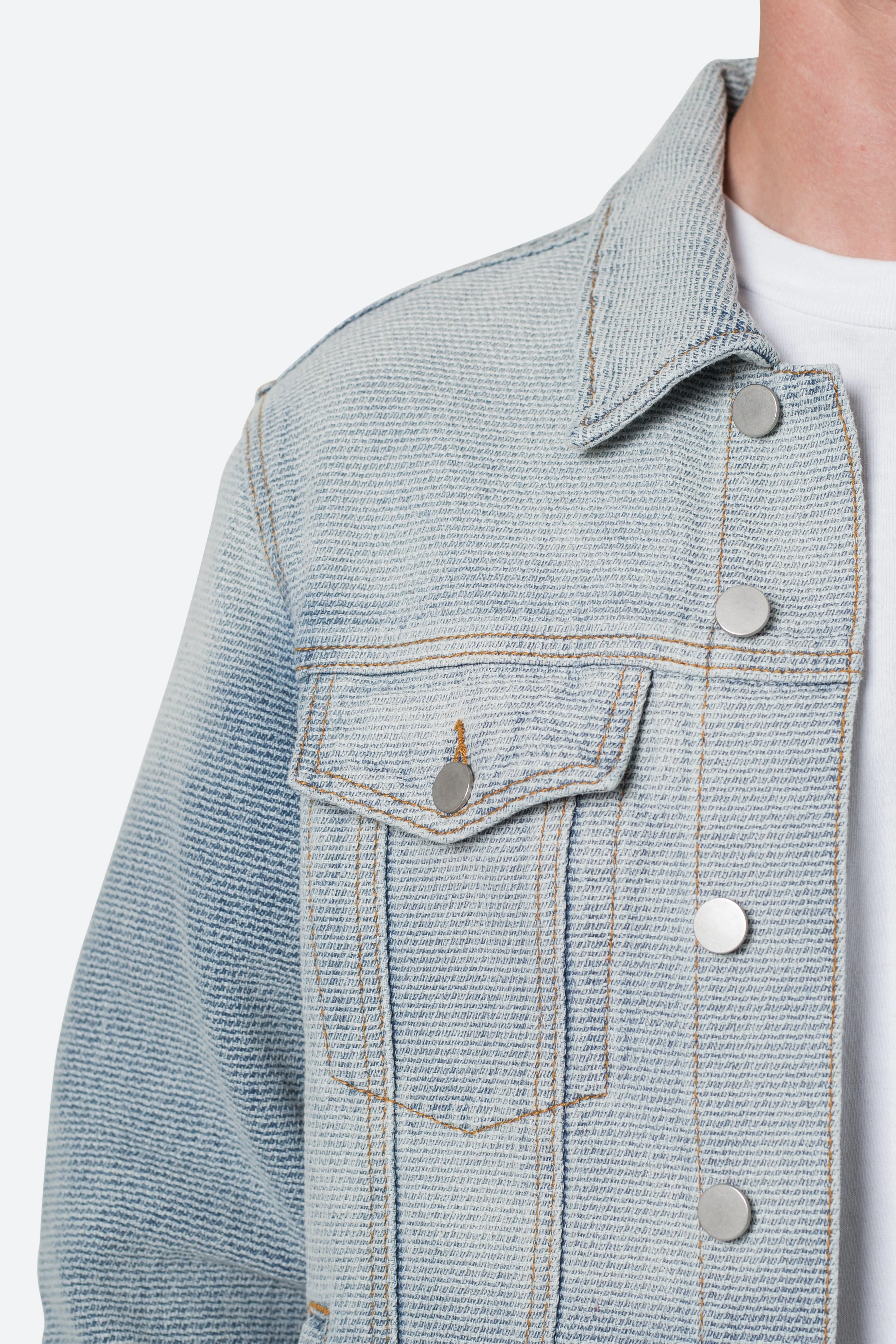 Western Crosshatch Trucker Jacket - Blue