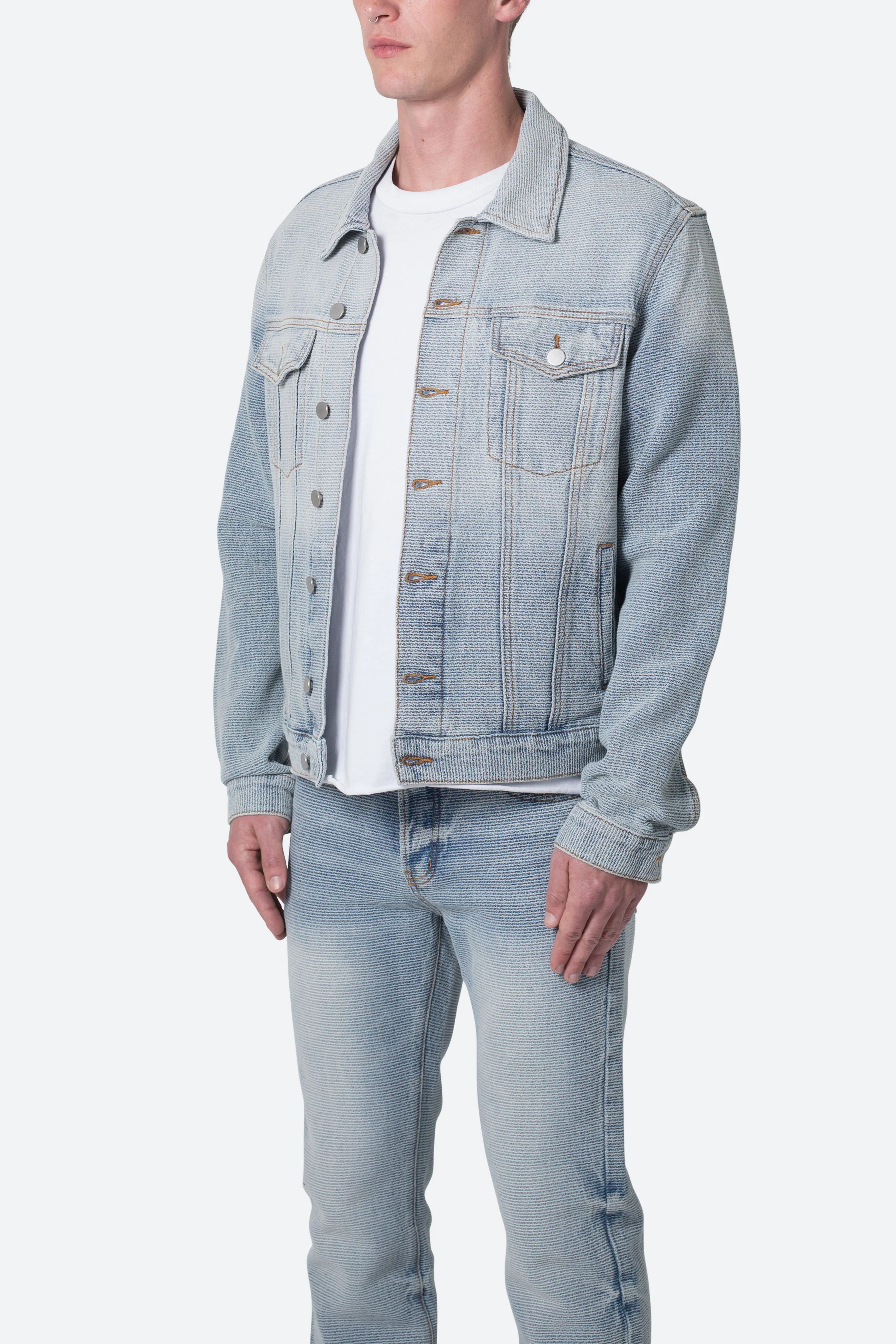 Western Crosshatch Trucker Jacket - Blue