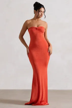 Wild Fantasy | Robe longue orange à décolleté bandeau