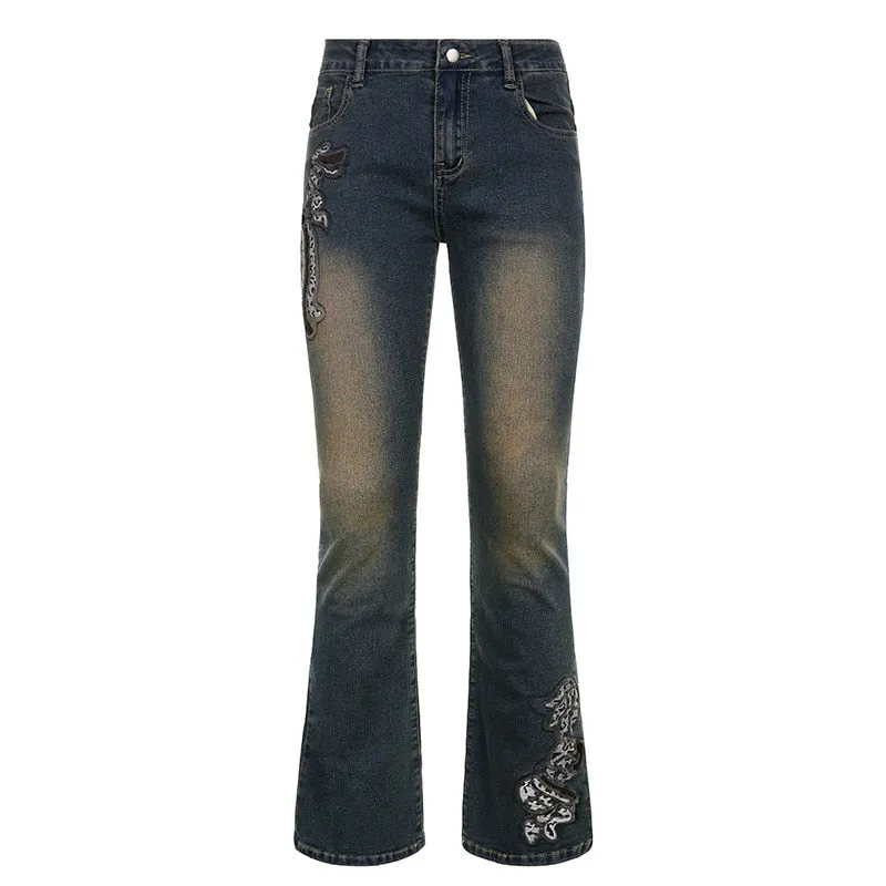 Women's Vintage Embroidered Jeans